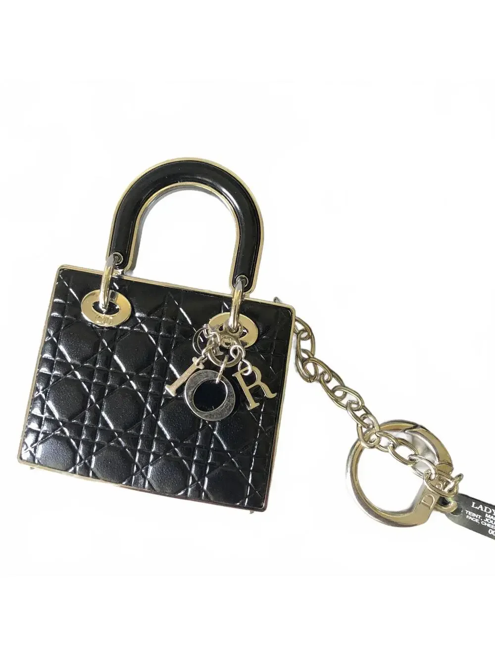 Dior Lady Dior Mini Bag Keychain with Makeup Compact - Picture 6 of 7